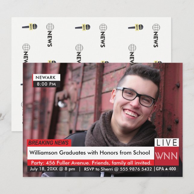 Breaking News Abschluss 🚨 spezialisierte TV-Grafi Einladung (Vorne/Hinten)
