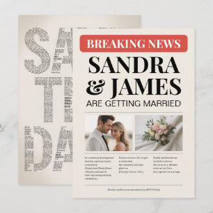 Breaking News Kreative Hochzeit - Sichert Euch den Einladung
