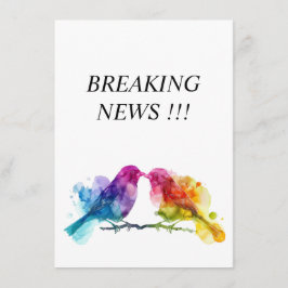 Breaking NEWS lustige LGBTQ+ Rainbow Lovebirds Begleitkarte