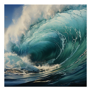 Breaking Surf Malerei Poster