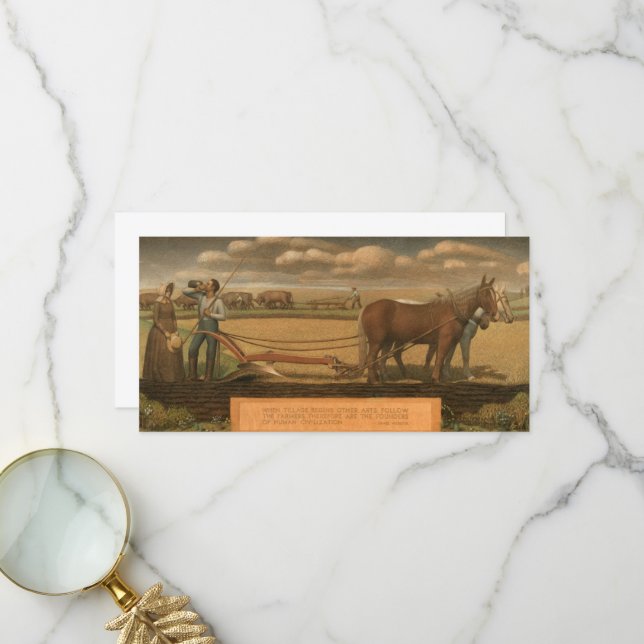 Breaking the Prairie, 1939 von Grant Wood Dankeskarte (Vorderseite/Rückseite Beispiel)