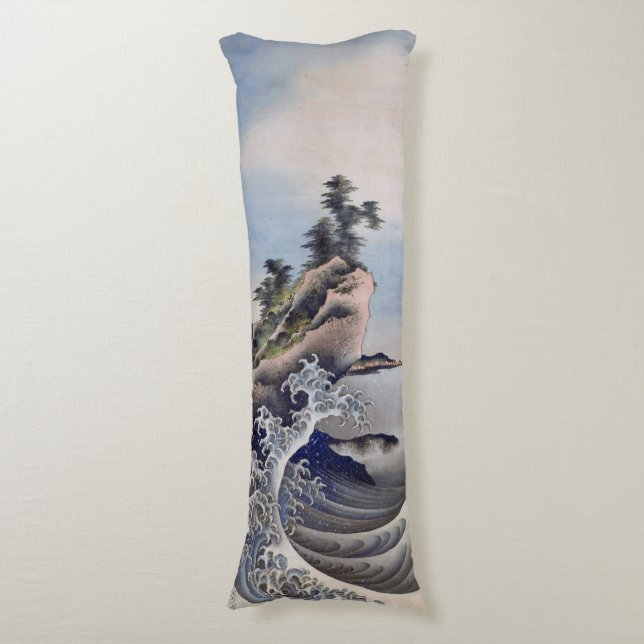 Breaking Waves, Hokusai Seitenschläferkissen (Vorderseite Vertikal)