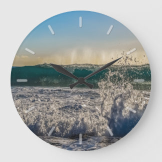 Breaking Waves Ocean Surf Landschaftlich Große Wanduhr
