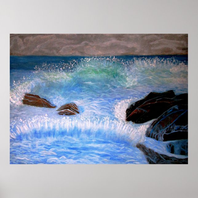 BREAKING WAVES ON THE SEA   POSTER (Vorne)
