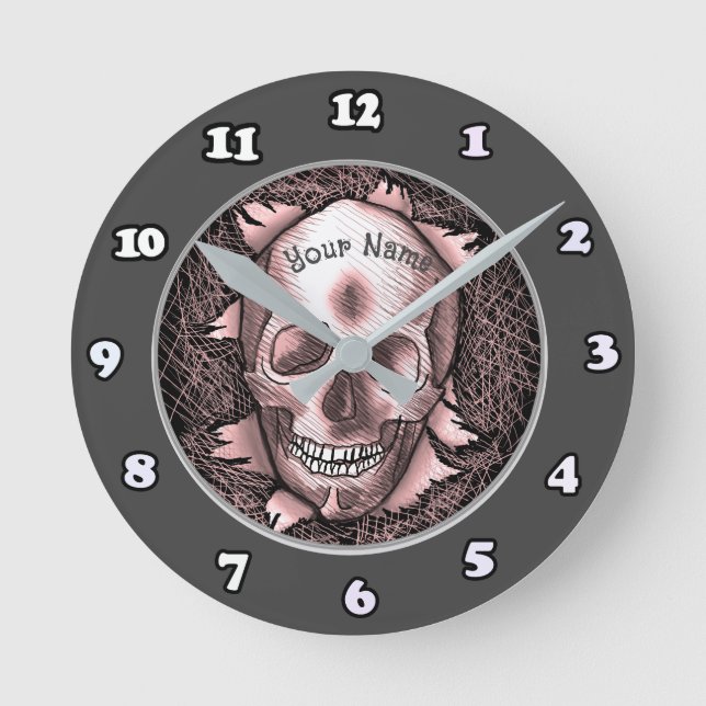 Breakout Roter Schädel Uhr (Vorderseite)