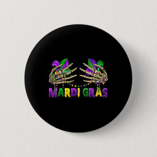Breasdurt Mardi Gras 2025 Shirt Funny Beads Outli Button