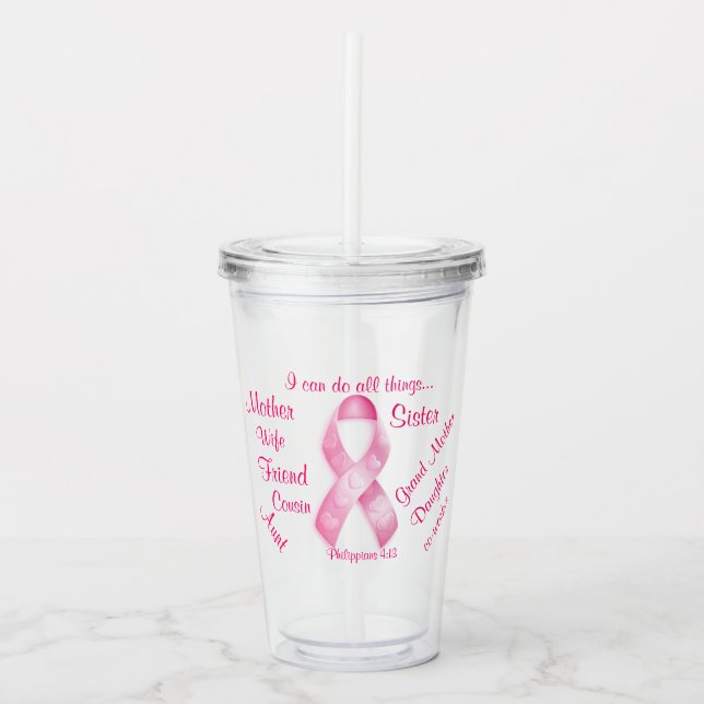 Breast Cancer Awareness Anpassen Sie es! Acryltrinkbecher (Vorderseite)