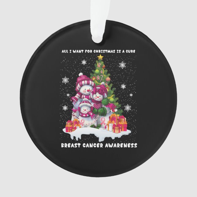 Breast Cancer Awareness Christmas Tree Ornament (Vorderseite)