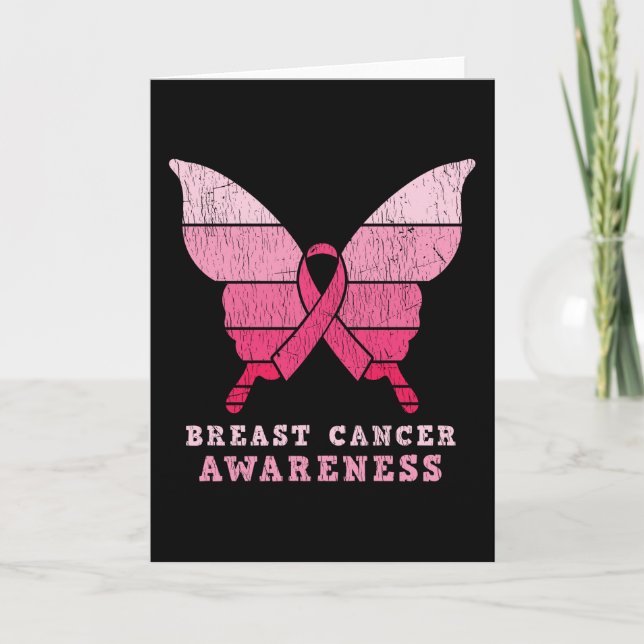 Breast Cancer Awareness Family Matching Butterfly Karte (Vorderseite)