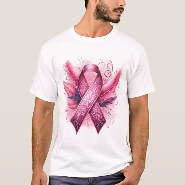 BREAST CANCER AWARENESS Feathers T-Shirt (Vorderseite)