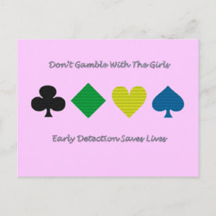 Breast Cancer Awareness/heart/diamond/club/spade Postkarte