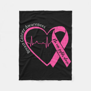 Breast Cancer Awareness Heart Pink Ribbon Support Fleecedecke