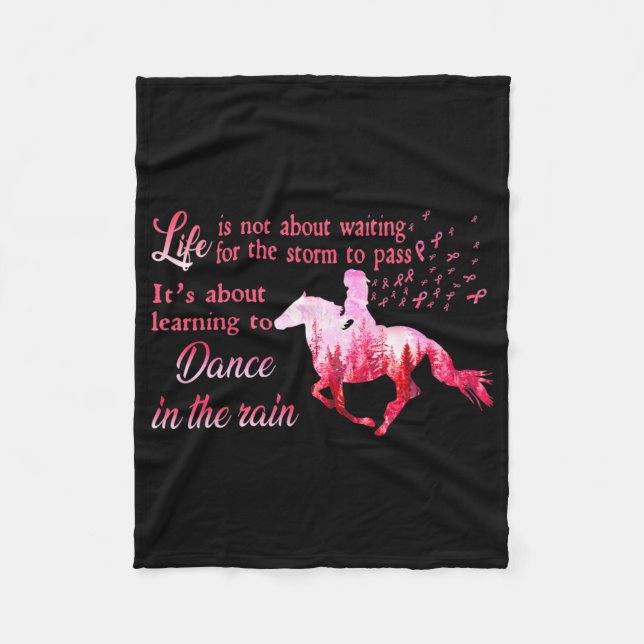 Breast Cancer Awareness Horse Ribbon Pink Gifts Wo Fleecedecke (Vorderseite)