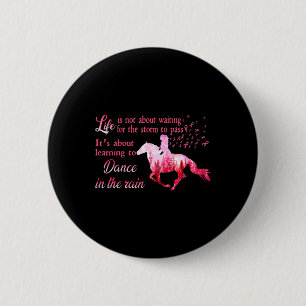 Breast Cancer Awareness Horse Ribbon Pink Ohrts Wo Button
