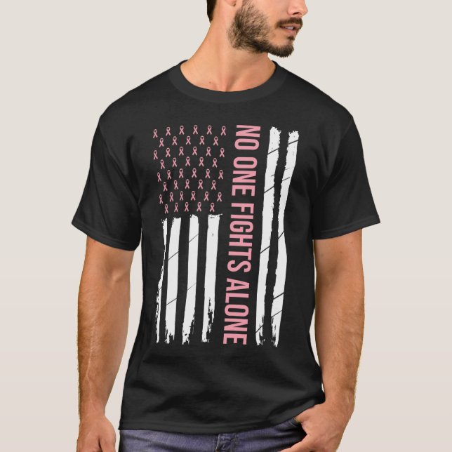 Breast Cancer Awareness Pink Ribbon Usa American F T-Shirt (Vorderseite)