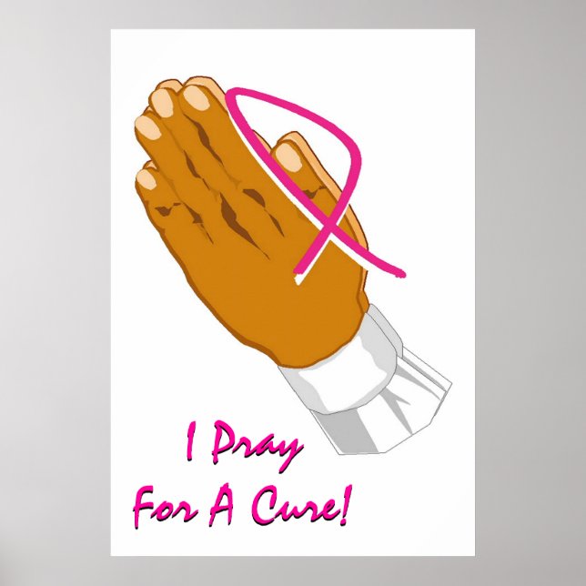 Breast Cancer Awareness Praying Hands Poster (Vorne)