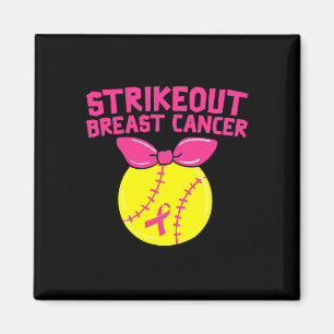 Breast Cancer Awareness Softball Fighting Magnet