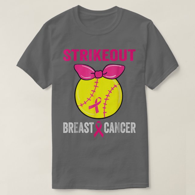 Breast Cancer Awareness Softball Fighting T-Shirt (Design vorne)