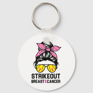 Breast Cancer Awareness Softball Mama Wo herausstr Schlüsselanhänger