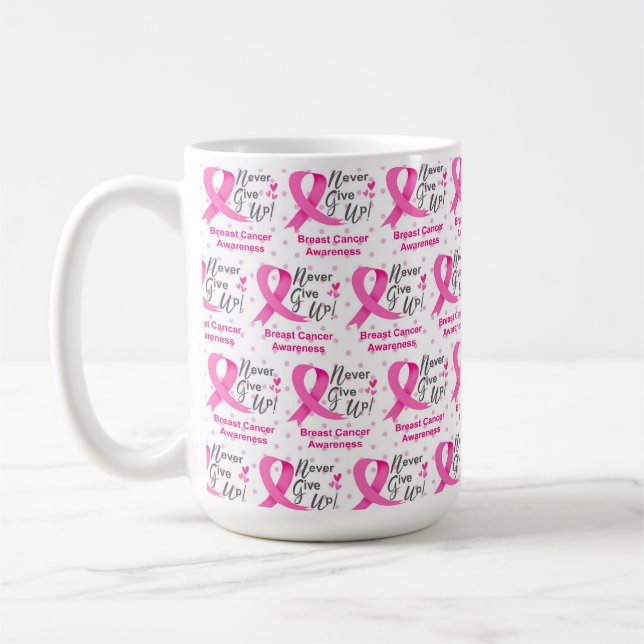 BREAST CANCER-BEWUSSTSEIN UND UNTERSTÜTZUNG KAFFEETASSE (Links)