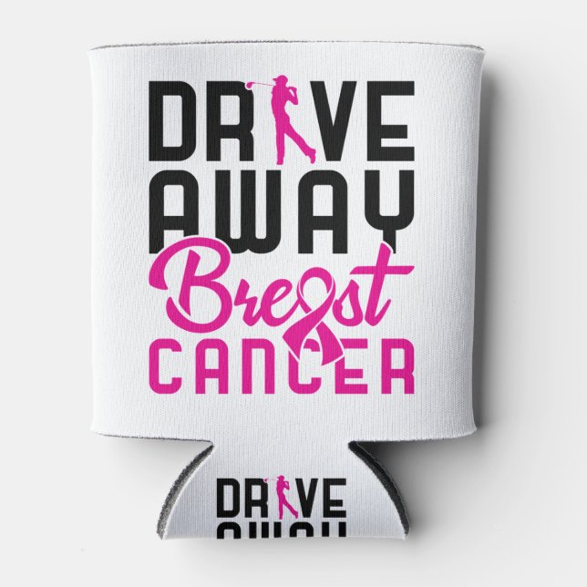 Breast Cancer Golfspielen Golf Golfer entfernen Dosenkühler (Vorderseite)