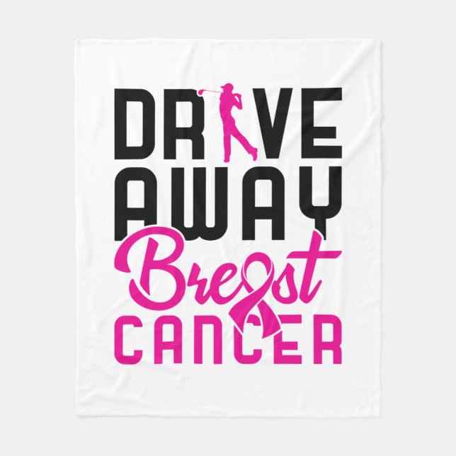 Breast Cancer Golfspielen Golf Golfer entfernen Fleecedecke (Vorderseite)