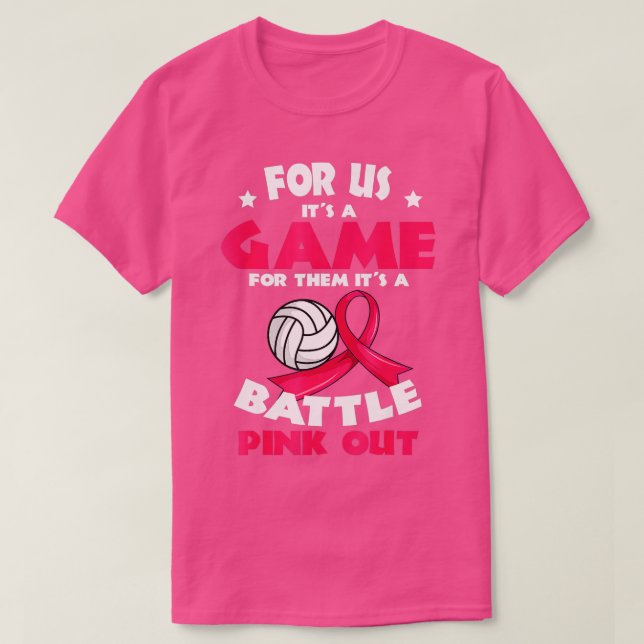 Breast Cancer Pink Ribbon Volleyball Awareness Cos T-Shirt (Design vorne)