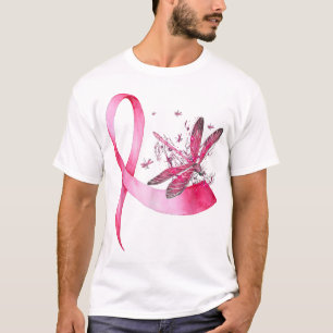 Breast Cancer Ribbon Pink Draquelly T-Shirt