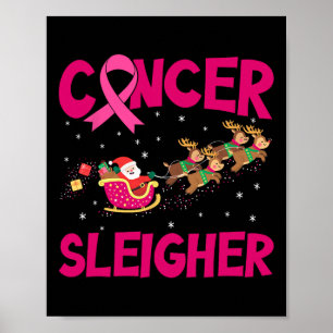 Breast Cancer Sleigher Weihnachten Poster