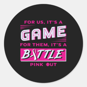 Breast Cancer Softball Ball Pink Ribbon Mammog Runder Aufkleber