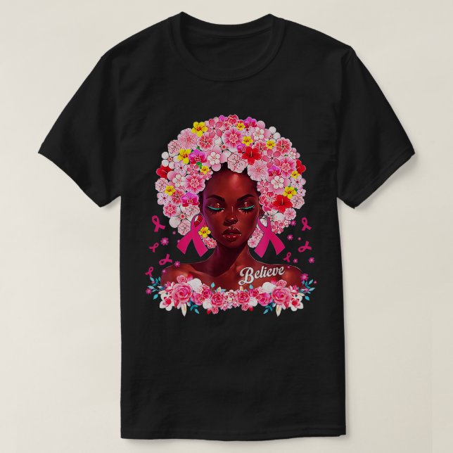 Breast Cancer Warrior  Awareness  Support Believe  T-Shirt (Design vorne)