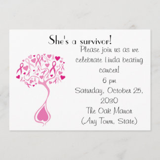 Breast Cancour Survivor Party/Fundraiser Invite Einladung