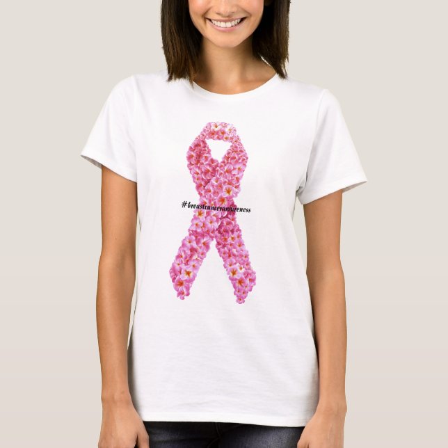 #breastcanceraware Pink Bow of Blume Support T-Shirt (Vorderseite)