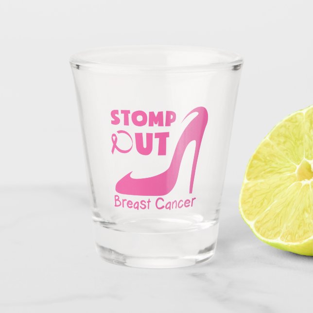 Breastkrebs abbrechen schnapsglas (Vorderseite)