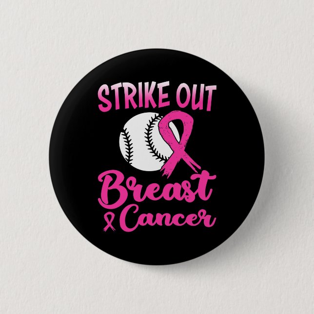 Breastkrebs-Baseball-Kampf Button (Vorderseite)