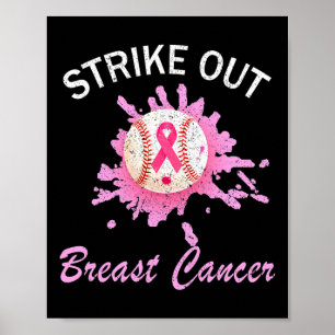 Breastkrebs-Bewusstsein abschaffen Baseball Pink R Poster