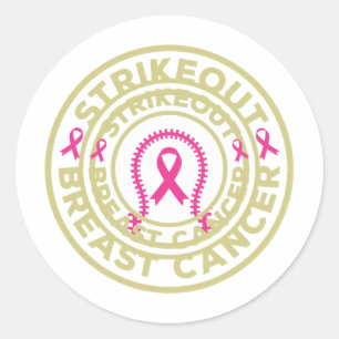 Breastkrebs-Bewusstseinsbildung verhindern Basebal Runder Aufkleber