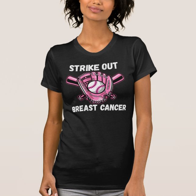 Breastkrebs-Bewusstseinsmonat-Baseball auslöschen  T-Shirt (Vorderseite)
