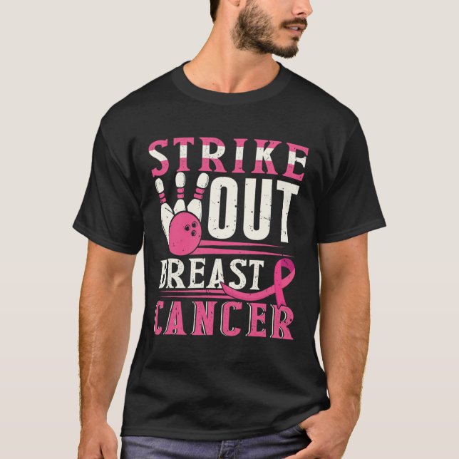 Breastkrebs-Bewusstseinsstörung - Bowling abbreche T-Shirt (Vorderseite)