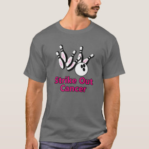 Breastkrebs-Bowling-Buttone entfernen Rosa Schleif T-Shirt
