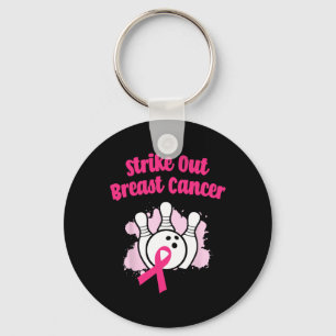 Breastkrebs-Bowling Ribbon Pink auslöschen Schlüsselanhänger