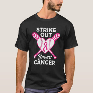 Breastkrebs im Baseball-Baseball-Rosa-Schleife im T-Shirt