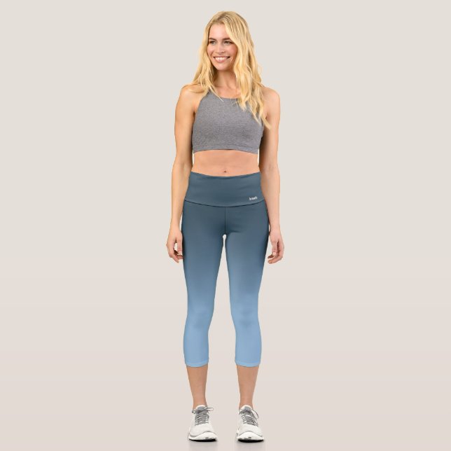 Breath_Zone Blu Gradient Capri Leggings (Vorderseite)