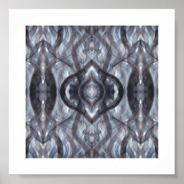 Breathe Abstract Dark Blue Black Watercolor Art Poster