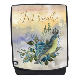 Breathe Blue Bird Collage Rucksack