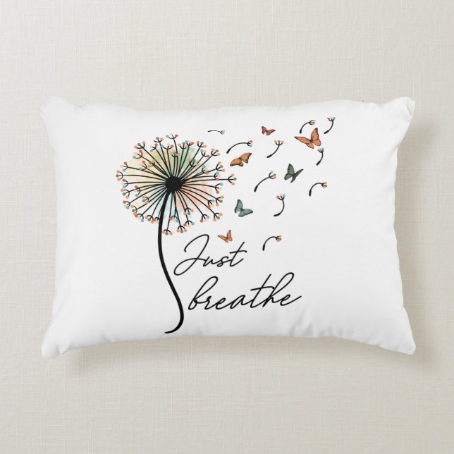 Breathe Blume und Schmetterling werfen Kissen (Vorderseite)