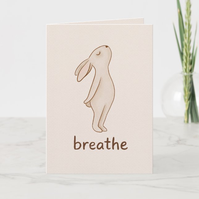 Breathe Bunny Encouragement Card Karte (Vorderseite)
