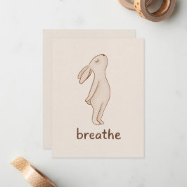 Breathe Bunny Flat Note Card Mitteilungskarte