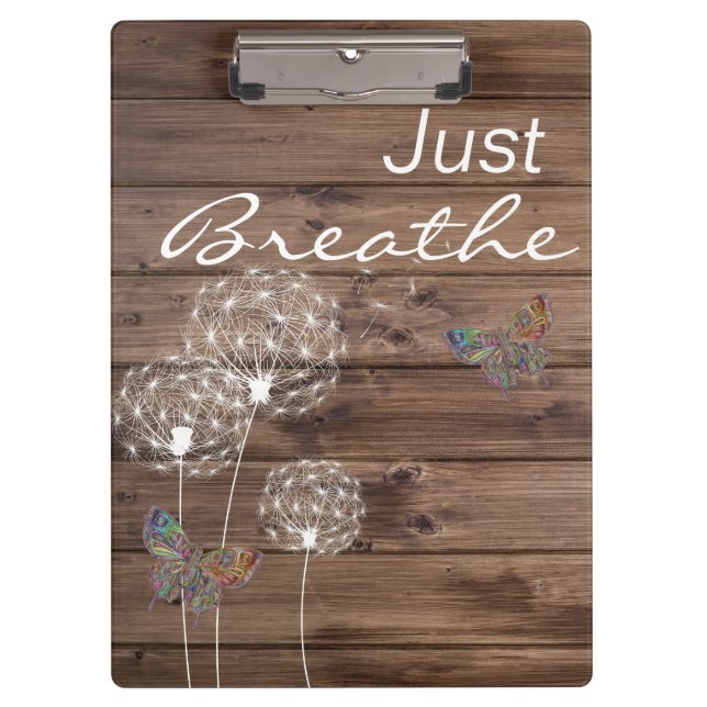 Breathe Dandelions Butterfly Wood Klemmbrett (Vorderseite)