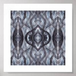 Breathe Dark Blue Abstract Watercolor Art Poster